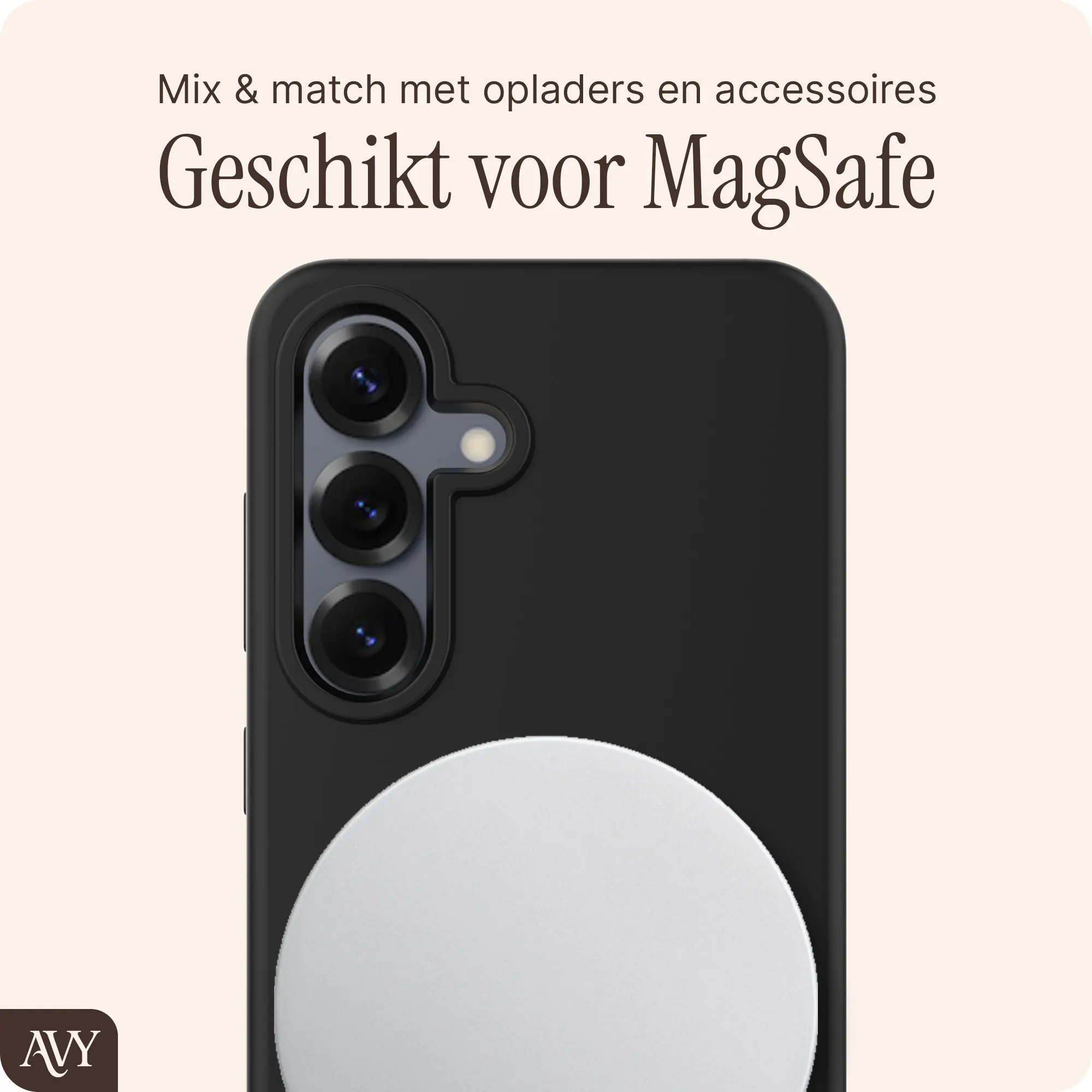 AVY Samsung S25 Plus / S24 Plus Hoesje Liquid Silicone met MagSafe Zwart afbeelding 7