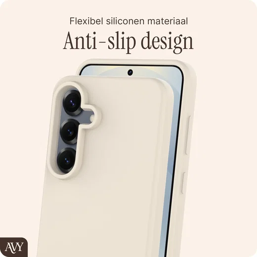 AVY Samsung S25 Plus / S24 Plus Hoesje Liquid Silicone met MagSafe Beige afbeelding 6