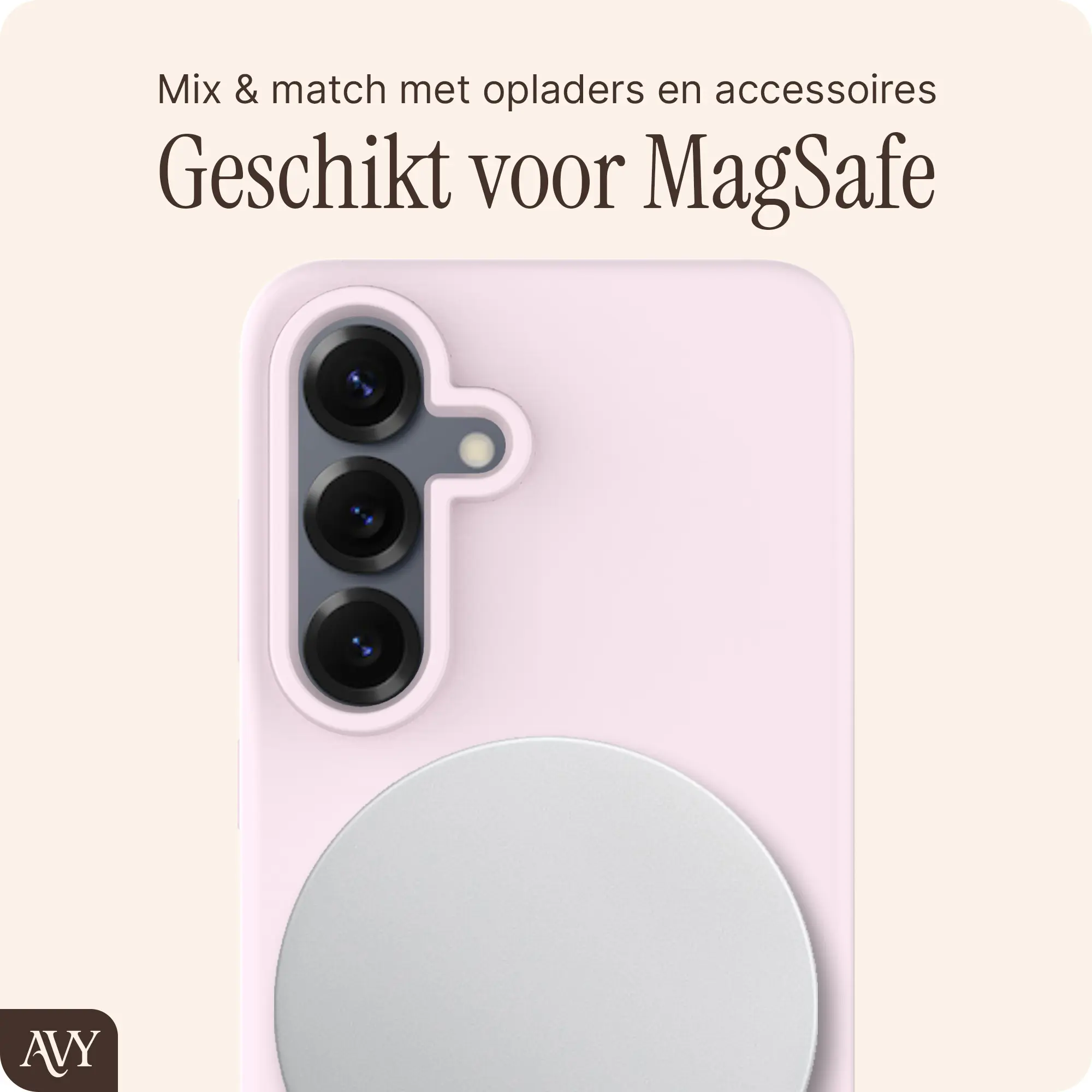 AVY Samsung S25 Plus / S24 Plus Hoesje Liquid Silicone met MagSafe Roze afbeelding 7