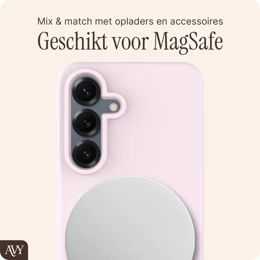 AVY Samsung S25 Plus / S24 Plus Hoesje Liquid Silicone met MagSafe Roze afbeelding 7
