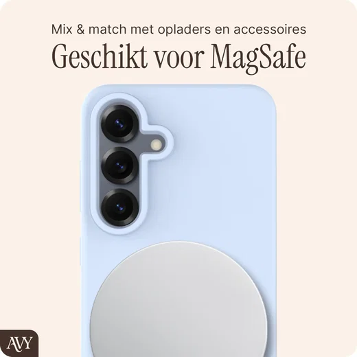 AVY Samsung S25 Plus / S24 Plus Hoesje Liquid Silicone met MagSafe Blauw afbeelding 7
