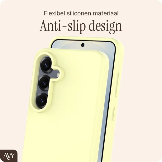AVY Samsung S25 Plus / S24 Plus Hoesje Liquid Silicone met MagSafe Butter Yellow afbeelding 6