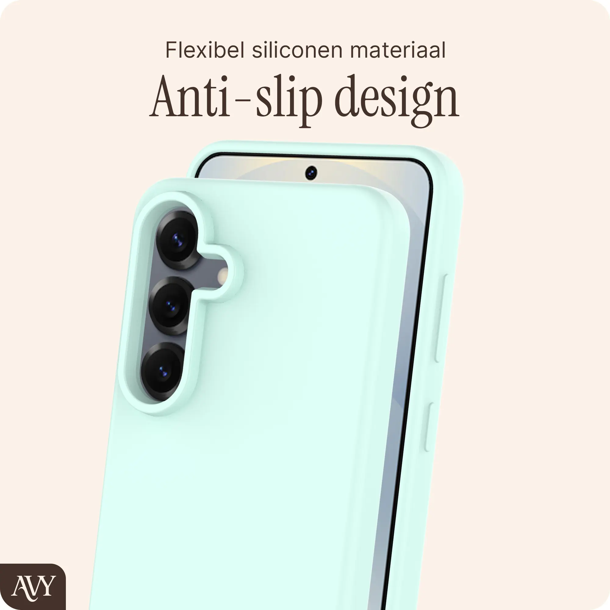 AVY Samsung Galaxy S25 Plus / S24 Plus Hoesje Liquid Silicone met MagSafe Matcha afbeelding 5