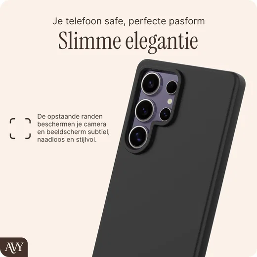 AVY Samsung Galaxy S25 Ultra Hoesje Liquid Silicone met MagSafe Zwart afbeelding 9
