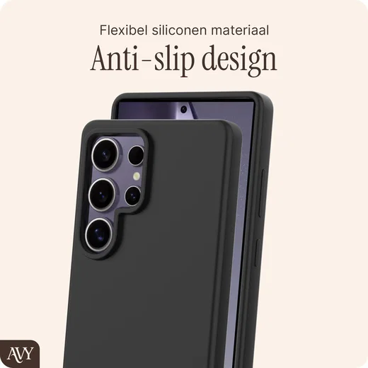 AVY Samsung Galaxy S25 Ultra Hoesje Liquid Silicone met MagSafe Zwart afbeelding 7