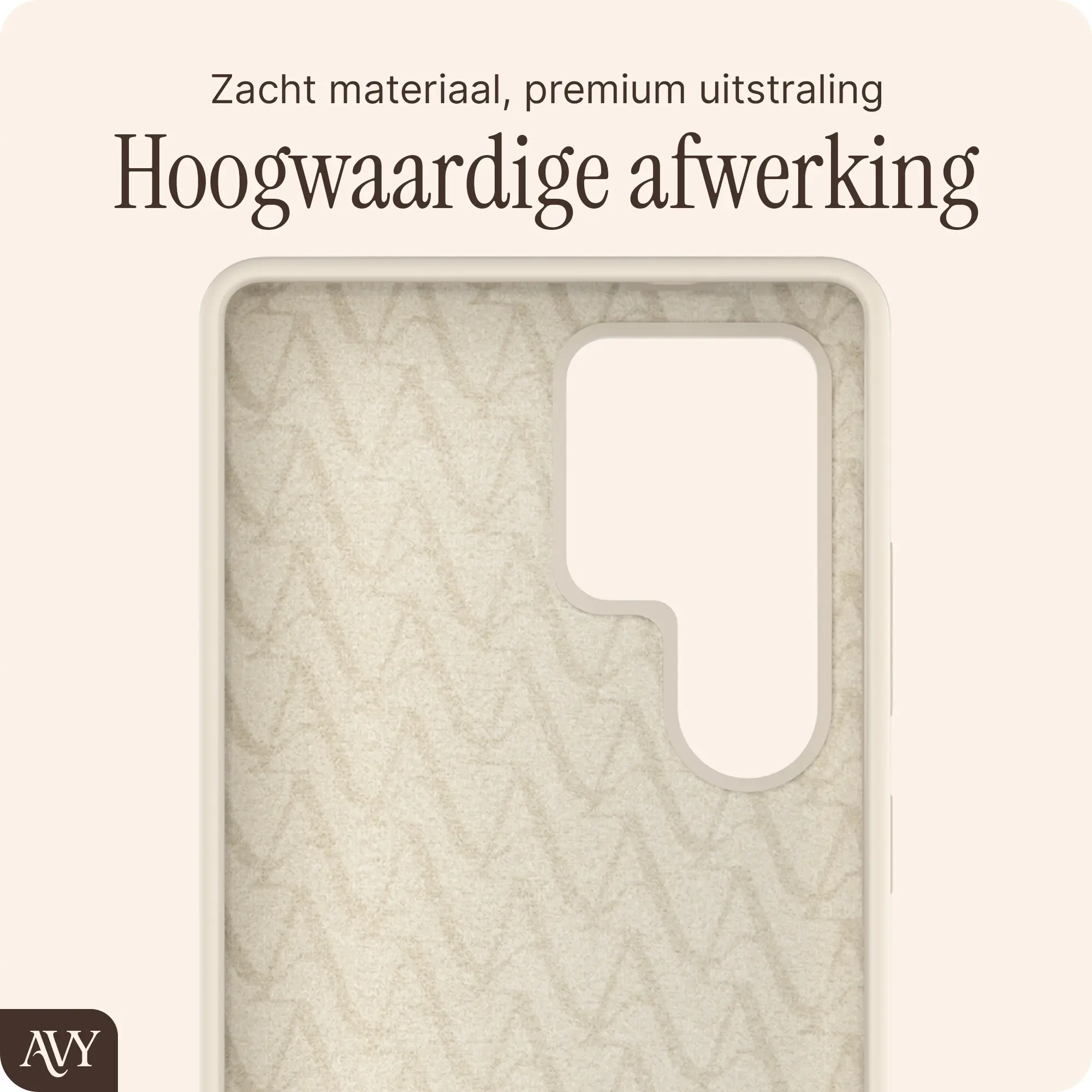 AVY Samsung Galaxy S25 Ultra Hoesje Liquid Silicone met MagSafe Beige afbeelding 10
