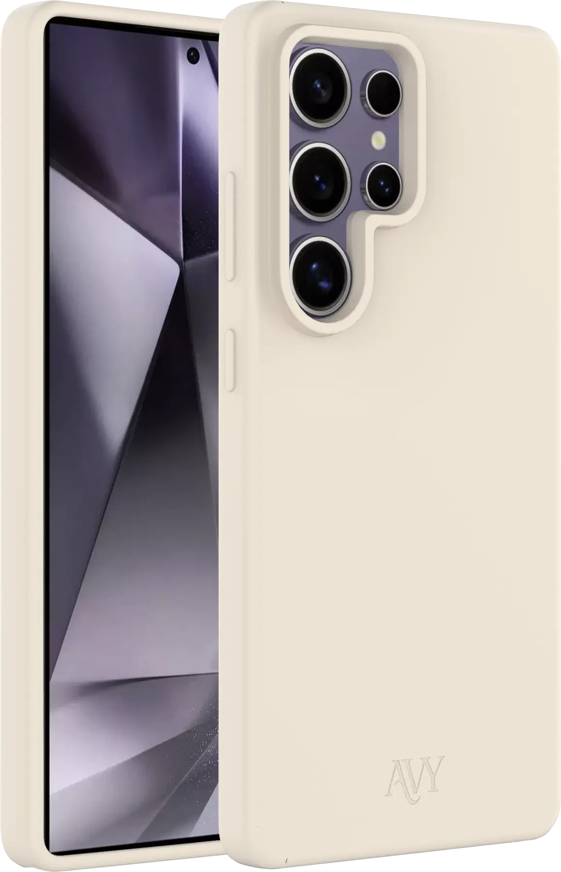 AVY Samsung Galaxy S25 Ultra Hoesje Liquid Silicone met MagSafe Beige afbeelding 11
