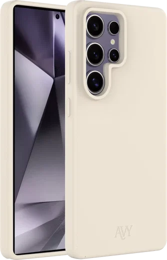 AVY Samsung Galaxy S25 Ultra Hoesje Liquid Silicone met MagSafe Beige afbeelding 11