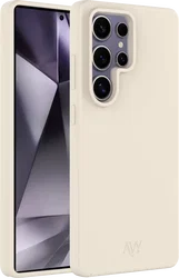 AVY Samsung Galaxy S25 Ultra Hoesje Liquid Silicone met MagSafe Beige afbeelding