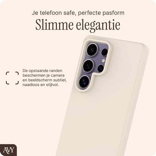 AVY Samsung Galaxy S25 Ultra Hoesje Liquid Silicone met MagSafe Beige afbeelding 9