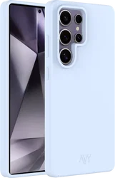 AVY Samsung Galaxy S25 Ultra Hoesje Liquid Silicone met MagSafe Blauw afbeelding