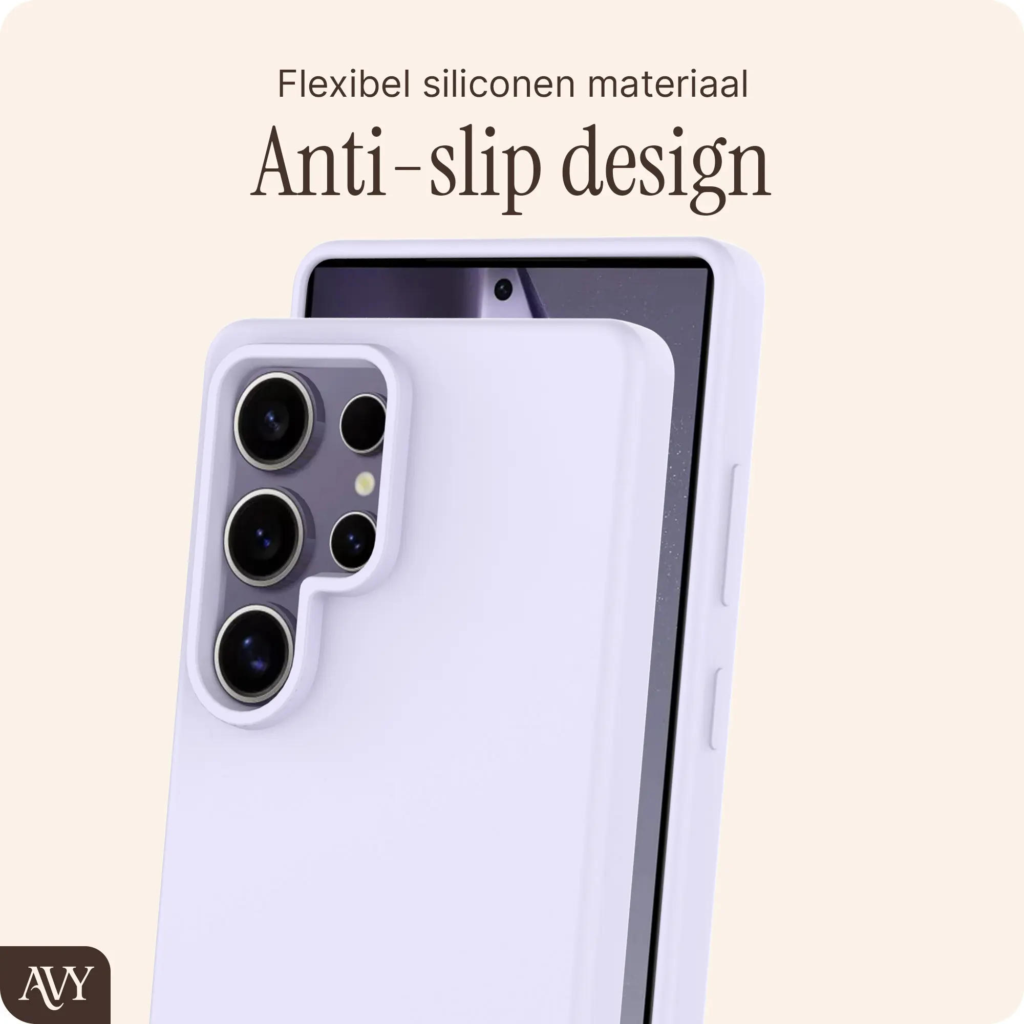 AVY Samsung Galaxy S25 Ultra Hoesje Liquid Silicone met MagSafe Paars afbeelding 7