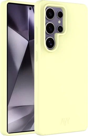 AVY Samsung Galaxy S25 Ultra Hoesje Liquid Silicone met MagSafe Butter Yellow afbeelding 11