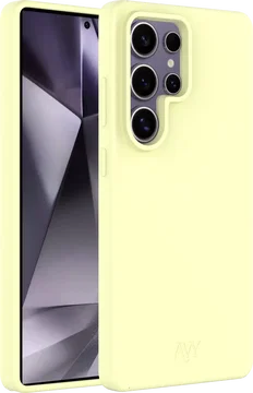 AVY Samsung Galaxy S25 Ultra Hoesje Liquid Silicone met MagSafe Butter Yellow