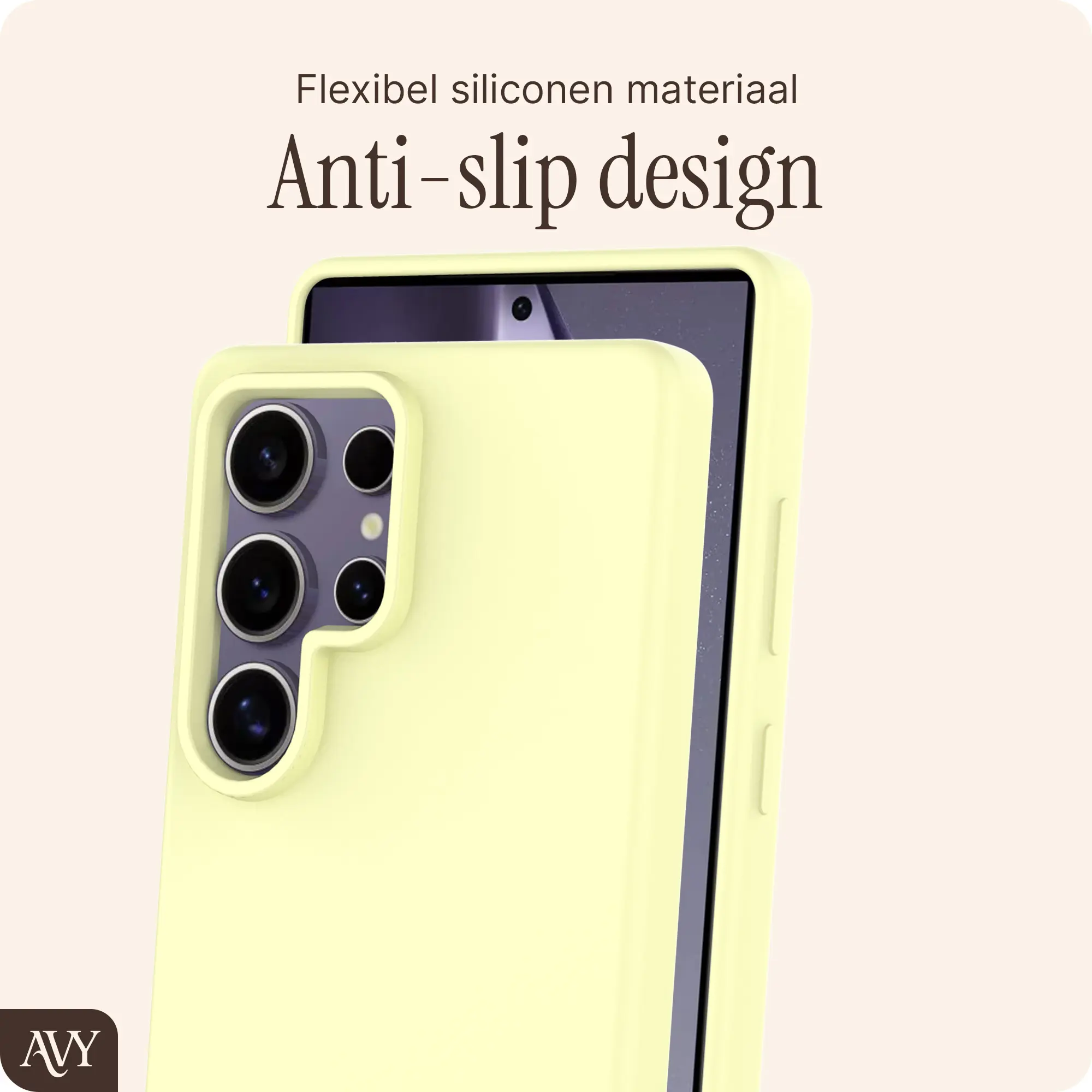 AVY Samsung Galaxy S25 Ultra Hoesje Liquid Silicone met MagSafe Butter Yellow afbeelding 7