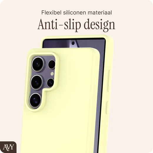 AVY Samsung Galaxy S25 Ultra Hoesje Liquid Silicone met MagSafe Butter Yellow afbeelding 7
