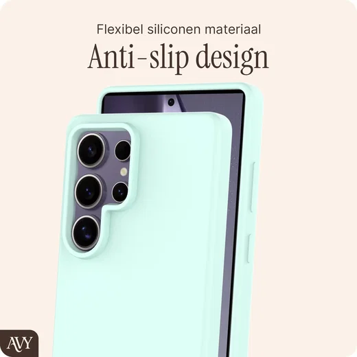 AVY Samsung Galaxy S25 Ultra Hoesje Liquid Silicone met MagSafe Matcha afbeelding 7