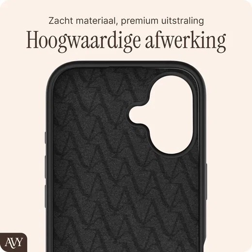 AVY Apple iPhone 16 Hoesje Liquid Silicone met MagSafe Zwart afbeelding 10