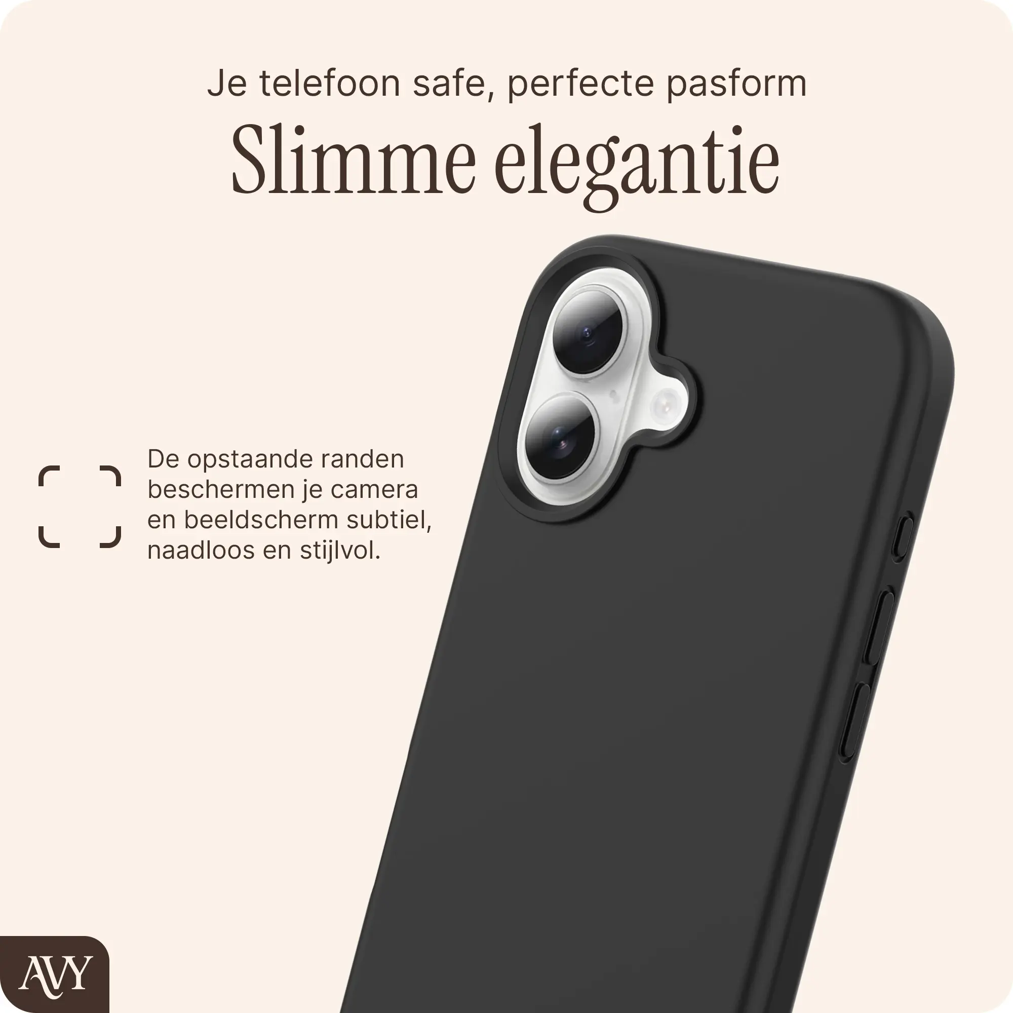 AVY Apple iPhone 16 Hoesje Liquid Silicone met MagSafe Zwart afbeelding 9