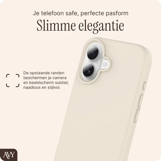 AVY Apple iPhone 16 Hoesje Liquid Silicone met MagSafe Beige afbeelding 9