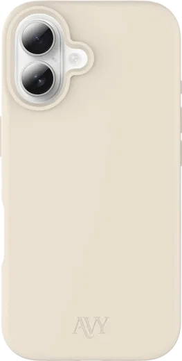 AVY Apple iPhone 16 Hoesje Liquid Silicone met MagSafe Beige afbeelding 1