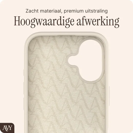 AVY Apple iPhone 16 Hoesje Liquid Silicone met MagSafe Beige afbeelding 10