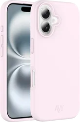 AVY Apple iPhone 16 Hoesje Liquid Silicone met MagSafe Roze afbeelding
