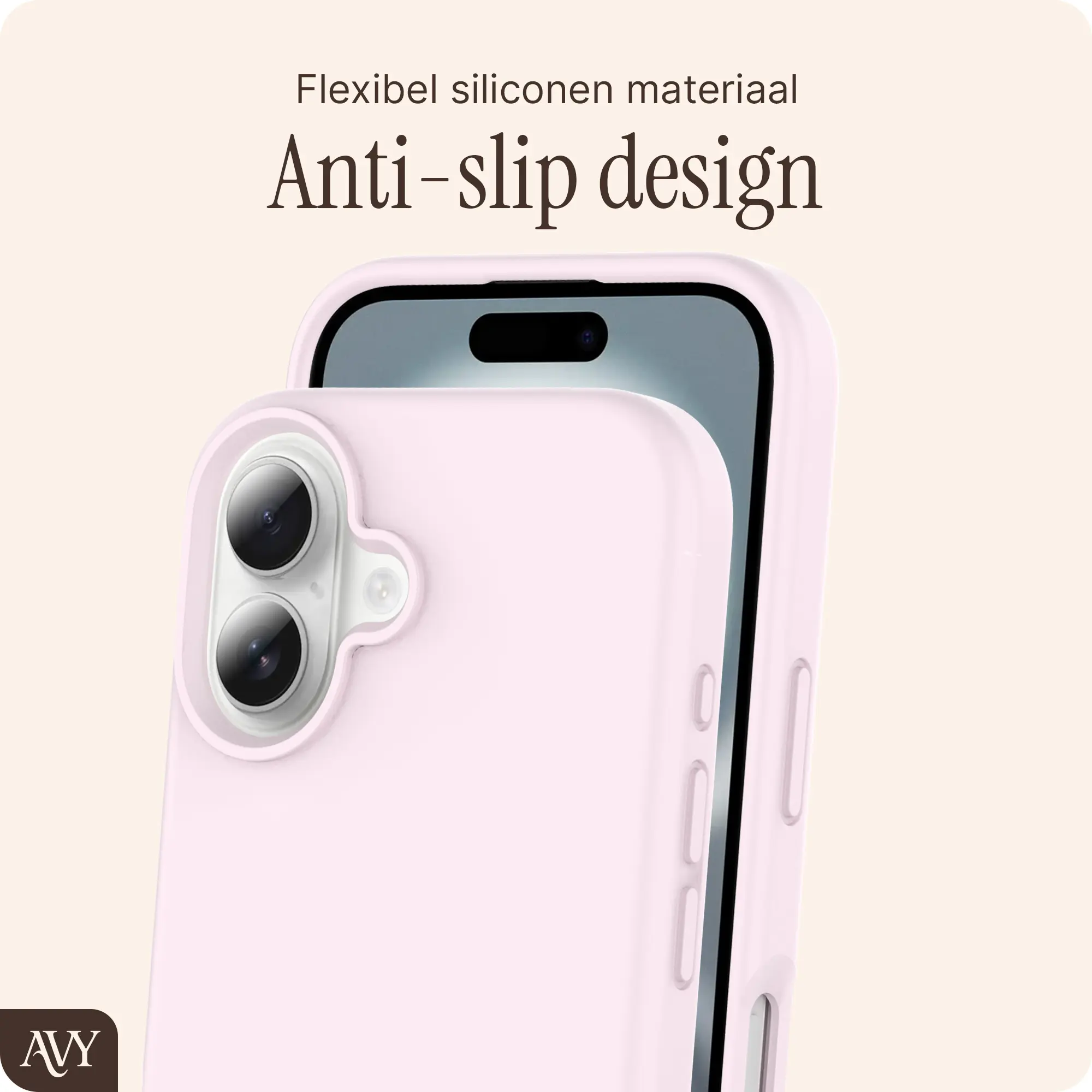 AVY Apple iPhone 16 Hoesje Liquid Silicone met MagSafe Roze afbeelding 7