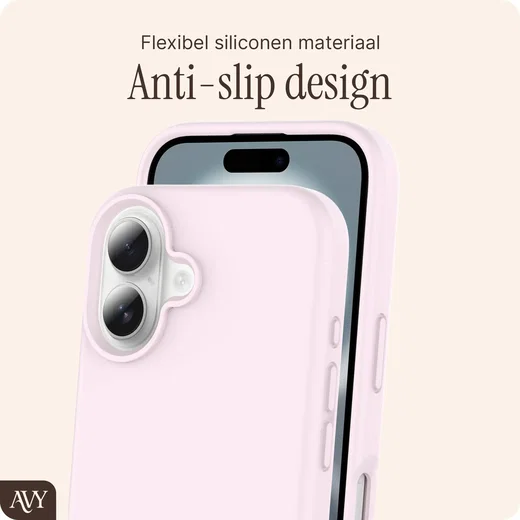 AVY Apple iPhone 16 Hoesje Liquid Silicone met MagSafe Roze afbeelding 7
