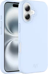 AVY Apple iPhone 16 Hoesje Liquid Silicone met MagSafe Blauw afbeelding