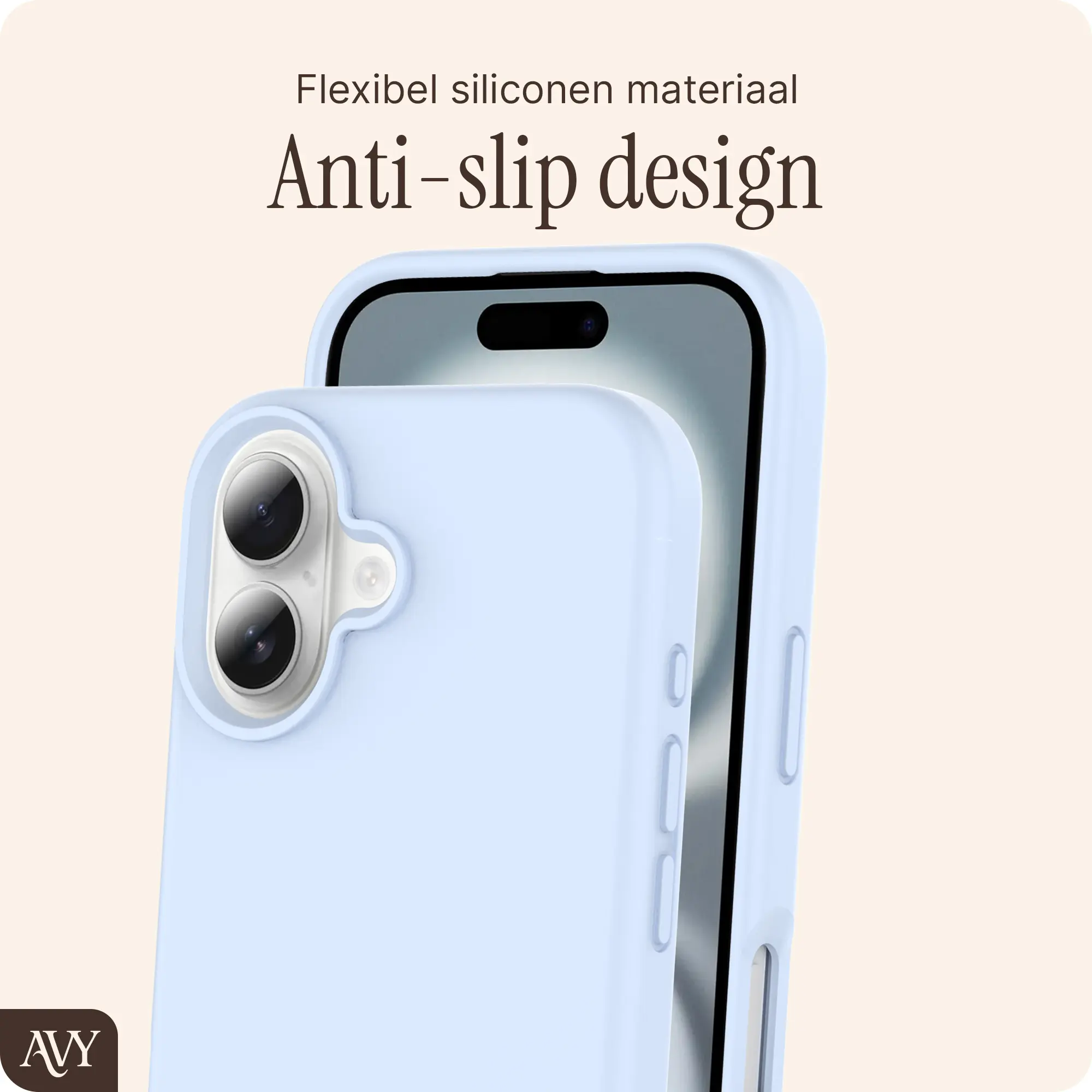AVY Apple iPhone 16 Hoesje Liquid Silicone met MagSafe Blauw afbeelding 7