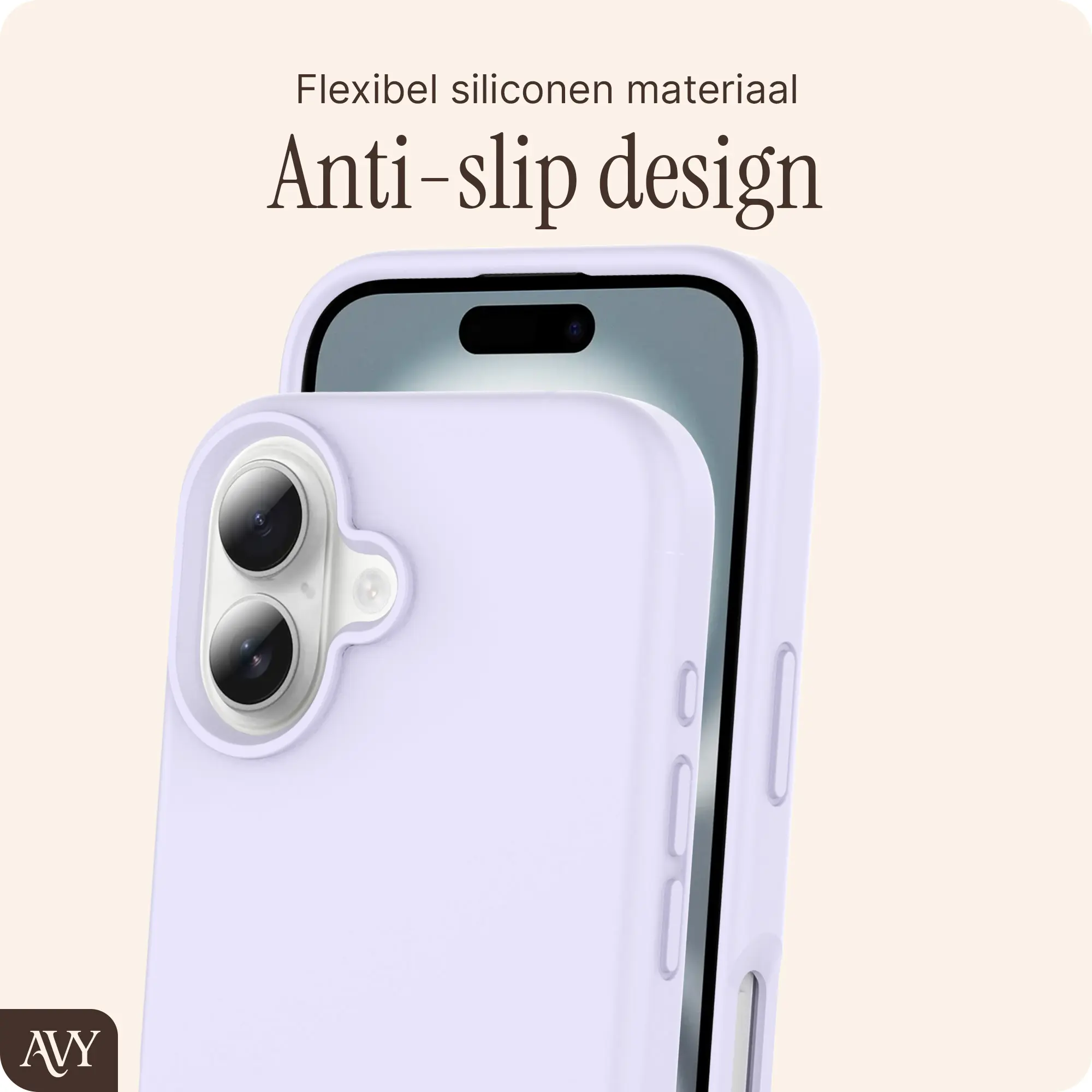 AVY Apple iPhone 16 Hoesje Liquid Silicone met MagSafe Paars afbeelding 7
