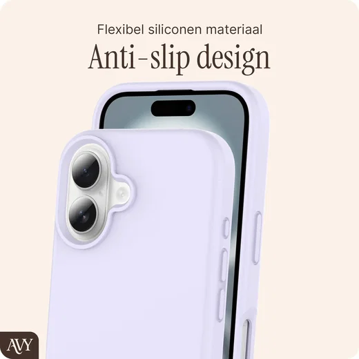 AVY Apple iPhone 16 Hoesje Liquid Silicone met MagSafe Paars afbeelding 7
