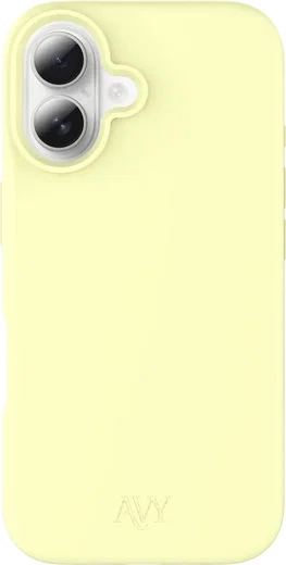 AVY Apple iPhone 16 Hoesje Liquid Silicone met MagSafe Butter Yellow afbeelding 1
