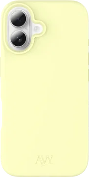 AVY Apple iPhone 16 Hoesje Liquid Silicone met MagSafe Butter Yellow