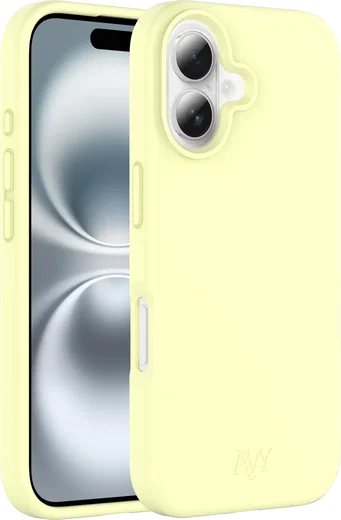 AVY Apple iPhone 16 Hoesje Liquid Silicone met MagSafe Butter Yellow afbeelding 11