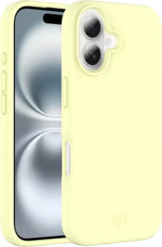 AVY Apple iPhone 16 Hoesje Liquid Silicone met MagSafe Butter Yellow
