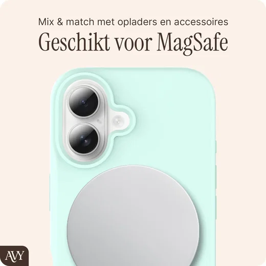 AVY Apple iPhone 16 Hoesje Liquid Silicone met MagSafe Matcha afbeelding 8