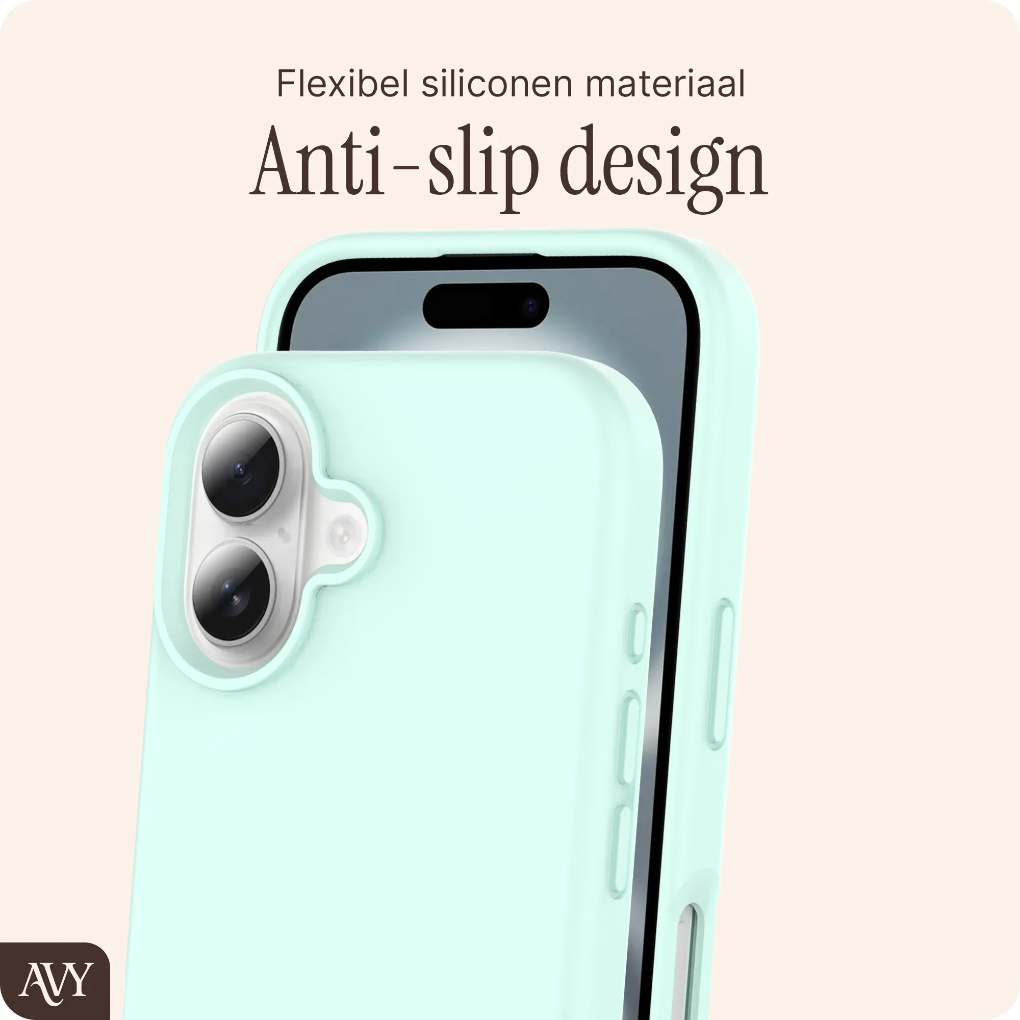 AVY Apple iPhone 16 Hoesje Liquid Silicone met MagSafe Matcha afbeelding 7