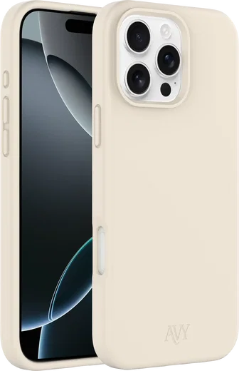 AVY Apple iPhone 16 Pro Hoesje Liquid Silicone met MagSafe Beige afbeelding 11