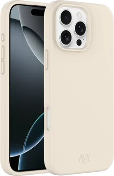 AVY Apple iPhone 16 Pro Hoesje Liquid Silicone met MagSafe Beige