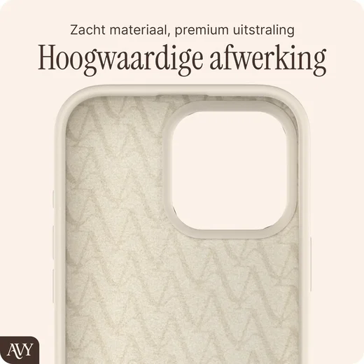 AVY Apple iPhone 16 Pro Hoesje Liquid Silicone met MagSafe Beige afbeelding 10