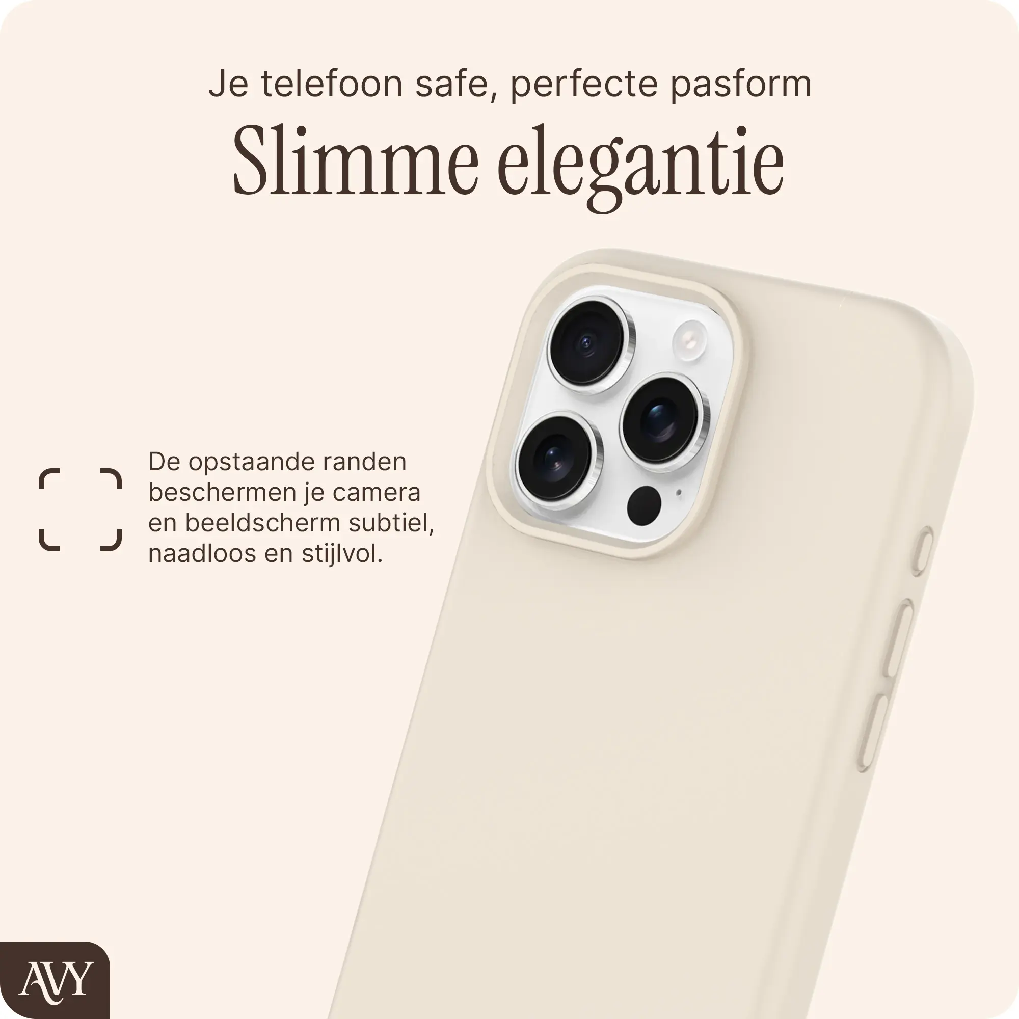 AVY Apple iPhone 16 Pro Hoesje Liquid Silicone met MagSafe Beige afbeelding 9
