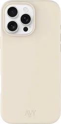 AVY Apple iPhone 16 Pro Hoesje Liquid Silicone met MagSafe Beige afbeelding