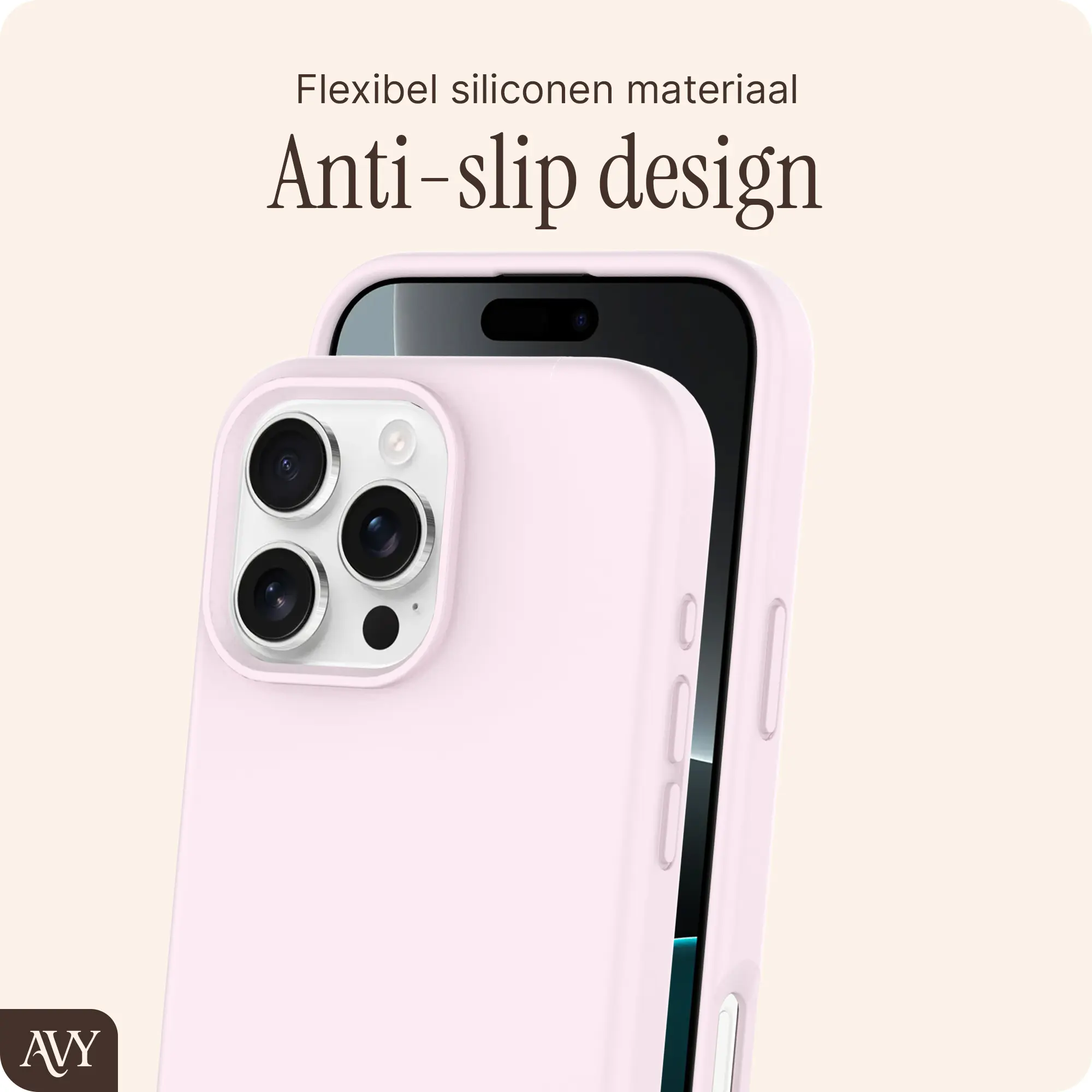 AVY Apple iPhone 16 Pro Hoesje Liquid Silicone met MagSafe Roze afbeelding 7