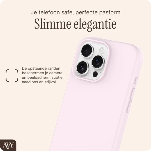 AVY Apple iPhone 16 Pro Hoesje Liquid Silicone met MagSafe Roze afbeelding 9