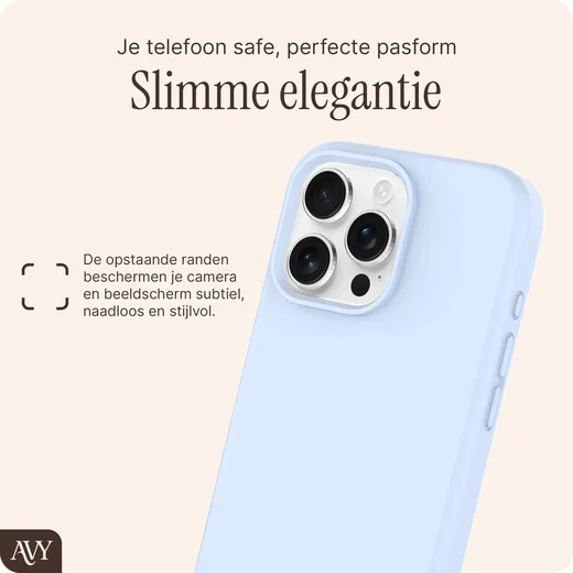 AVY Apple iPhone 16 Pro Hoesje Liquid Silicone met MagSafe Blauw afbeelding 9