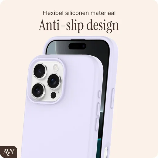 AVY Apple iPhone 16 Pro Hoesje Liquid Silicone met MagSafe Paars afbeelding 7