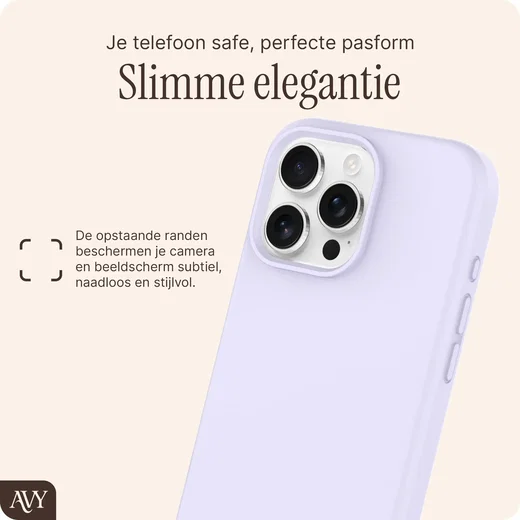 AVY Apple iPhone 16 Pro Hoesje Liquid Silicone met MagSafe Paars afbeelding 9