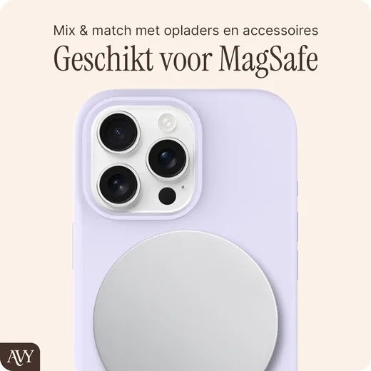 AVY Apple iPhone 16 Pro Hoesje Liquid Silicone met MagSafe Paars afbeelding 8